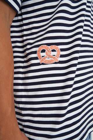 STRIPE BLOCK TEE/TWIST NAVY/WHITE