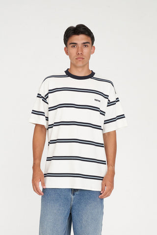 STRIPE BLOCK TEE CHALK/NAVY/BLUE