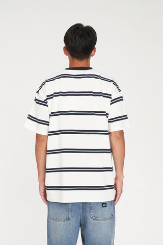 STRIPE BLOCK TEE CHALK/NAVY/BLUE