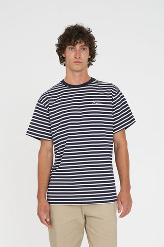 MENS STRIPE SUP TEE NAVY/WHITE