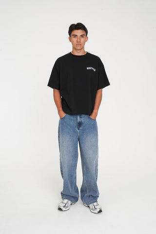 BLOCK CROP TEE 220/BOLDE BLACK