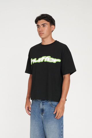 BLOCK CROP TEE 220/OMNI BLACK