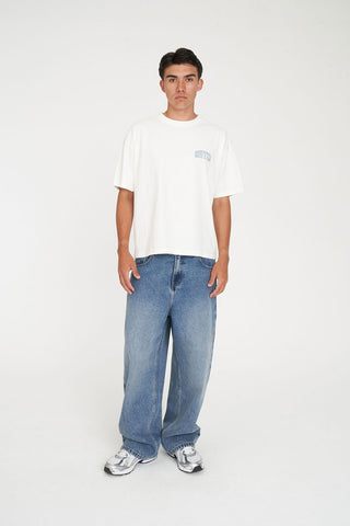 BLOCK CROP TEE 220/CHECK IT CHALK