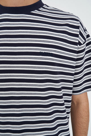 STRIPE BLOCK TEE NAVY/CHALK