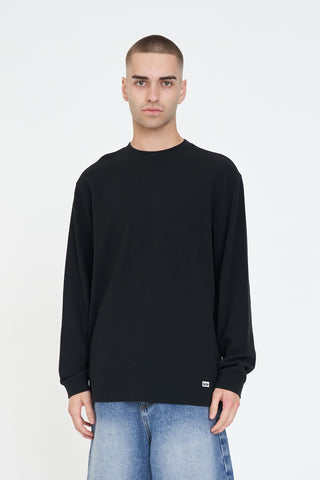 WAFFLE LS TEE WASHED BLACK