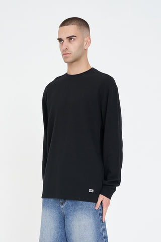 WAFFLE LS TEE WASHED BLACK