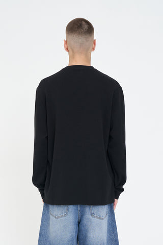 WAFFLE LS TEE WASHED BLACK