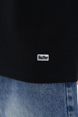 WAFFLE LS TEE WASHED BLACK