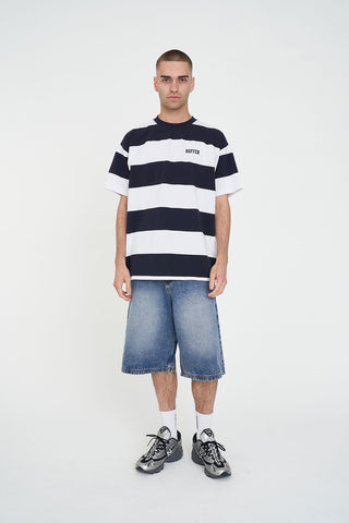GAME DAY STRIPE TEE NAVY/WHITE