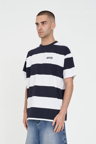 GAME DAY STRIPE TEE NAVY/WHITE