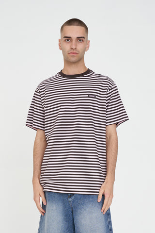 MENS STRIPE SUP TEE PETAL/COCOA