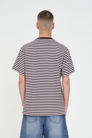 MENS STRIPE SUP TEE PETAL/COCOA