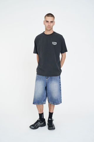 BLOCK TEE 220/RIDGE WASHED BLACK