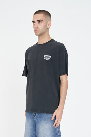 BLOCK TEE 220/RIDGE WASHED BLACK