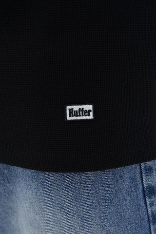 WAFFLE TEE WASHED BLACK