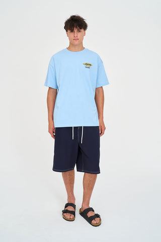 BLOCK TEE/BREAKS BAY BLUE