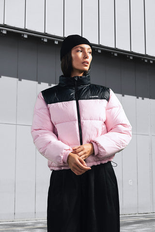 WMNS RIDER PUFFER JACKET BLACK/PETAL