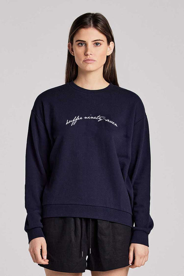 SLOUCH CREW/LONGHAND NAVY