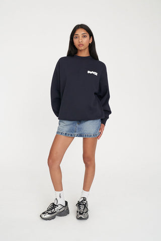 WMNS WEEKEND CREW/PUFFY NAVY