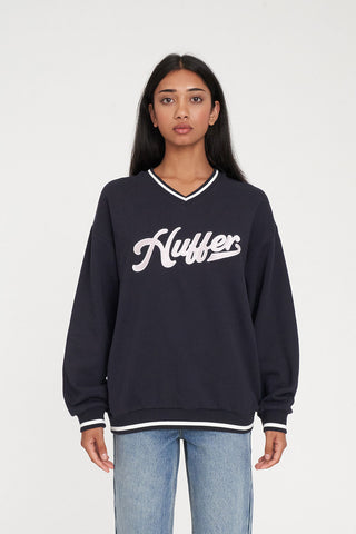 V-NECK SATURDAY CREW/VARSITY NAVY