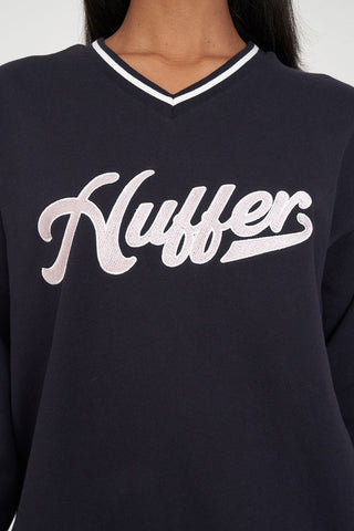 V-NECK SATURDAY CREW/VARSITY NAVY