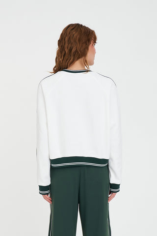 RAGLAN CROP CREW/POINTERS CHALK