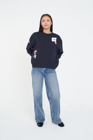 SLOUCH CREW 350/ABOVE THE CLOUDS NAVY