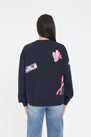 SLOUCH CREW 350/ABOVE THE CLOUDS NAVY