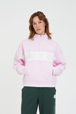 PANELLED 1/4 ZIP 350/ARENA PETAL