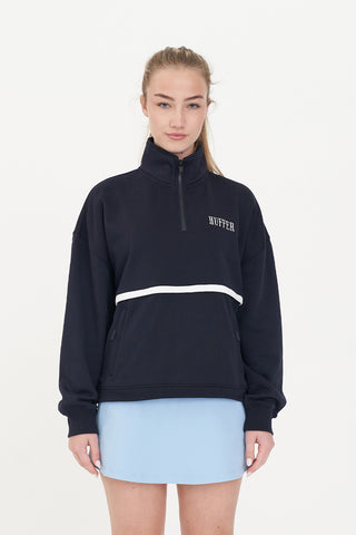 WMNS GAME 1/4 ZIP/HERITAGE NAVY/W