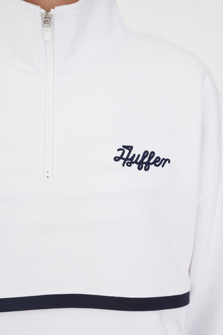 WOMENS CLUB 1/4 ZIP CREW WHITE
