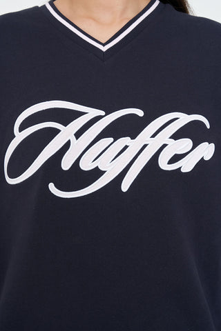 V-NECK SATURDAY CREW/FLOW NAVY