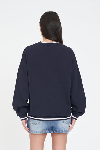 V-NECK SATURDAY CREW/FLOW NAVY