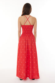 MARINA LOU MAXI DRESS RUBY RED/PINK