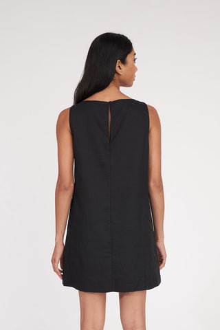 LIN-IN SHIFT MINI DRESS BLACK