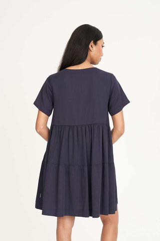 CALI V NECK DRESS MIDNIGHT