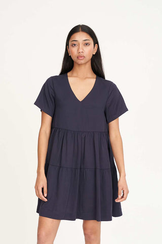 CALI V NECK DRESS MIDNIGHT