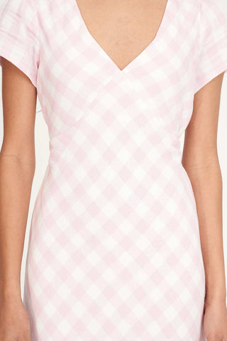 CELINE TIE MIDI DRESS PINK/CHALK