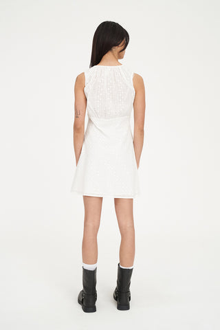 BRODERIE CELINE MINI DRESS CHALK