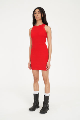 ROGUE RIB MINI DRESS POPPY