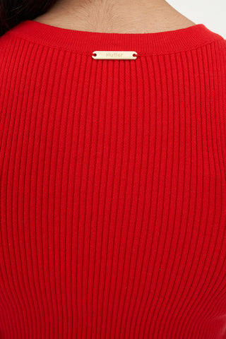 ROGUE RIB MINI DRESS POPPY