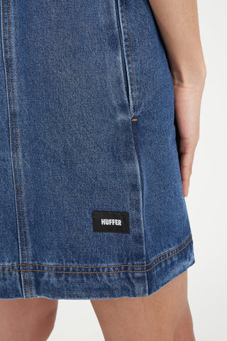 DENIM SS SHIRT DRESS RODEO BLUE