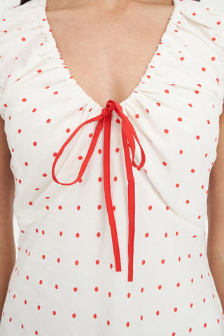 BARDOT CELINE MINI DRESS CHALK/RED