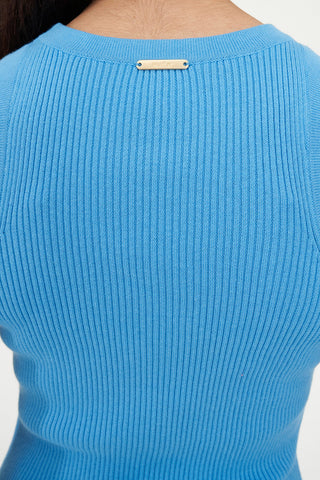 ROGUE RIB MINI DRESS BLUE GLEAM