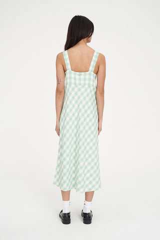 CELINE MIDI DRESS MATCHA/CHALK