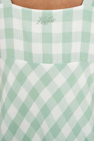 CELINE MIDI DRESS MATCHA/CHALK