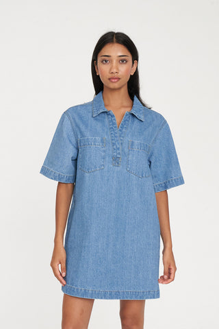 AVERY DENIM DRESS PARIS BLUE