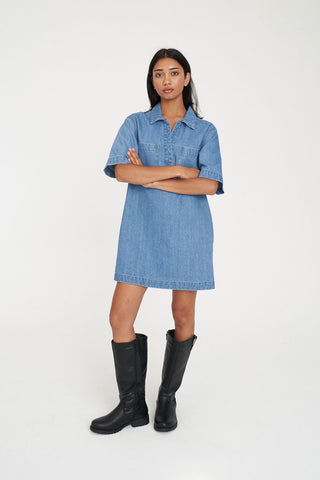 AVERY DENIM DRESS PARIS BLUE