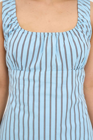 STRIPE CORA MINI DRESS BAY BLUE