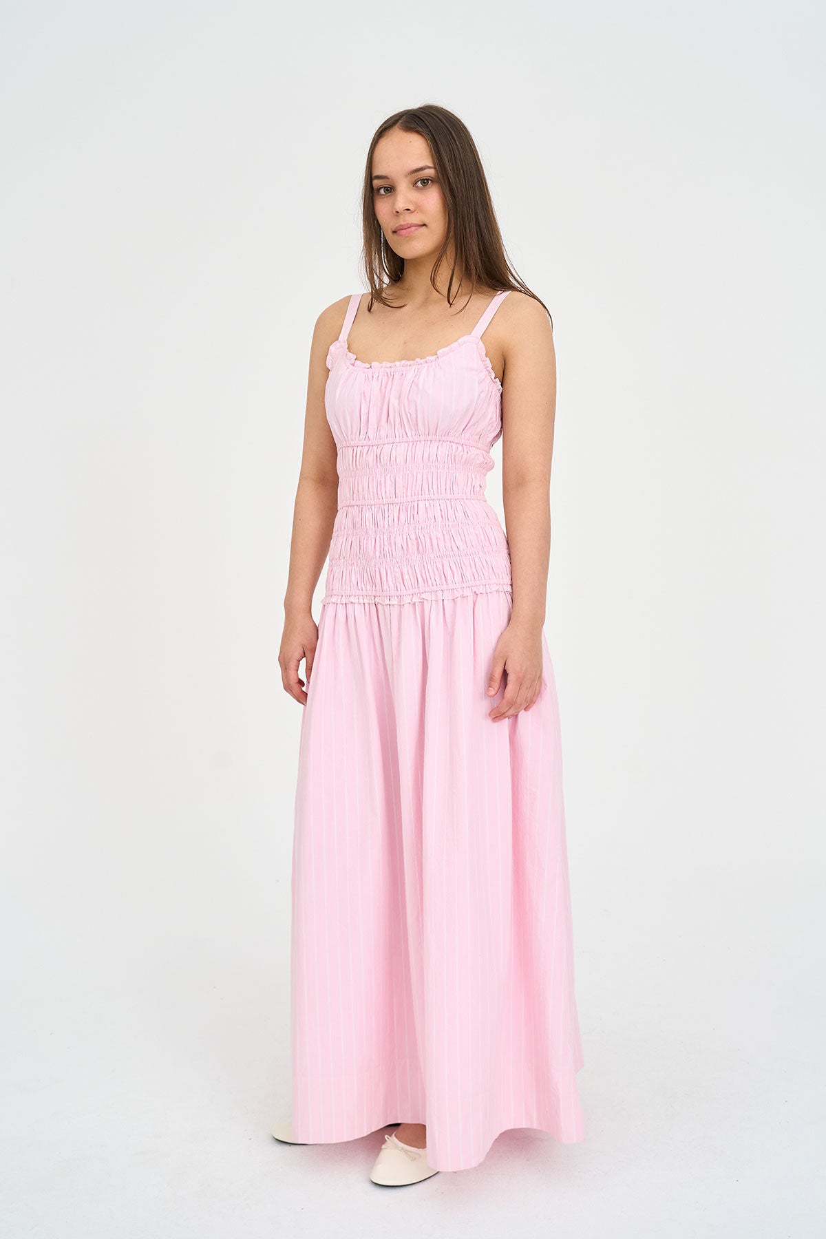 STRIPE MISHKA DRESS PRETTY PINK – Huffer